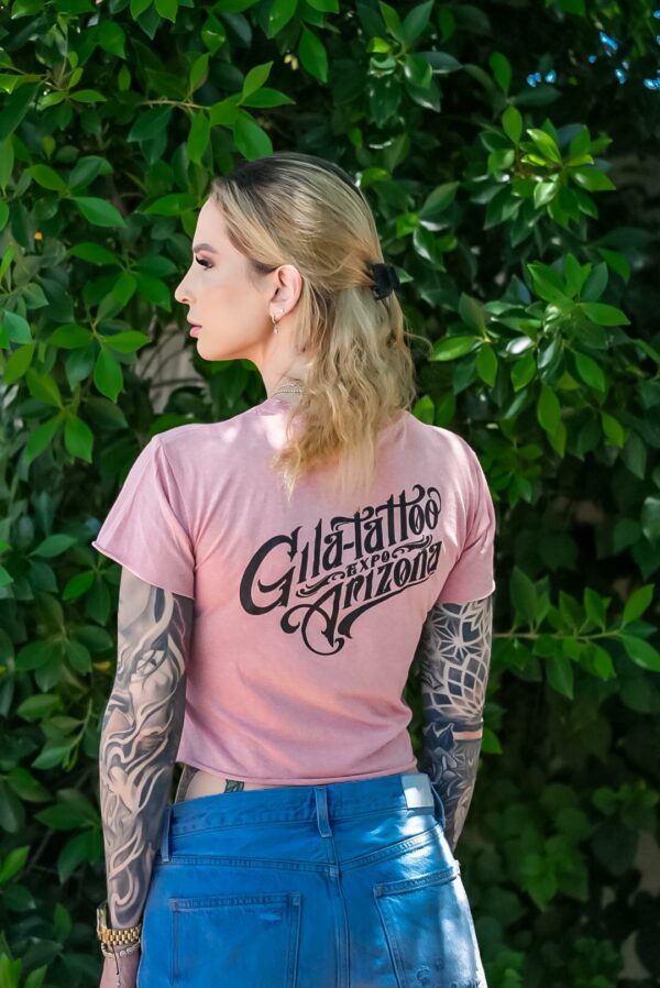 2025 Gila Tattoo Expo Crop Top T-Shirt - PINK - Image 2